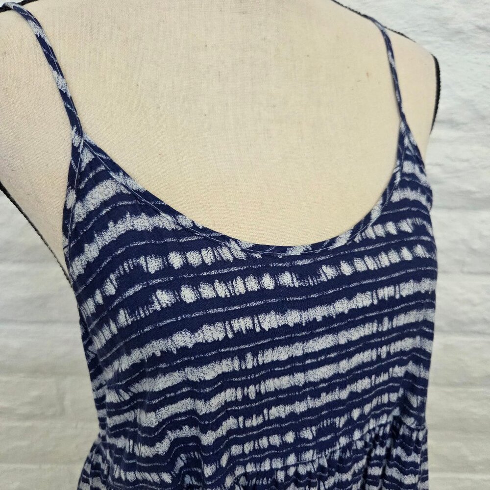 ROXY Dress Medium Blue White Sundress Cover Up Womens Mini Summer Short - Picture 5 of 10